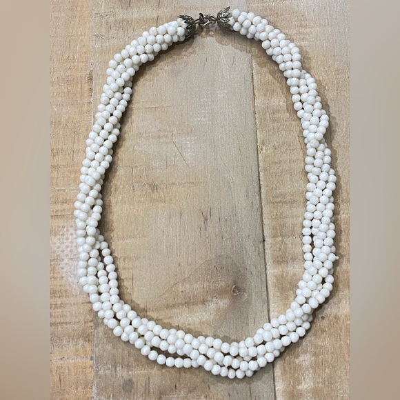 Vintage Jadeite 5 Strand twisted necklace 1950s - Picture 2 of 13